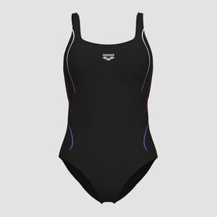Dámské jednodílné plavky Arena Ludovica Soft Curve Back black/black multi