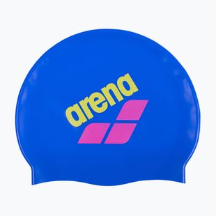 Plavecká čepice Arena Big Logo neon blue/shocking pink/yellow star