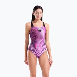 Dámské jednodílné plavky arena Peacock Swim Pro Back multi pink/black