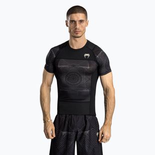 Pánské tílko rashguard  Venum G-Fit Air Men'S Short Sleeve Rashguard deep black/desert sand