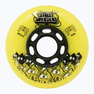Kolečka na kolečkové brusle FR Skates Street Invaders Wheels 80mm/84A X4 yellow/black