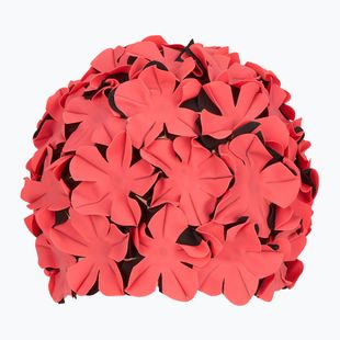 Dámská plavecká čepice Fashy Flowers red / black