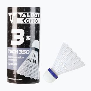 Talbot-Torro Tech 350 badmintonové rakety, nylon 3 ks, bílá 479112