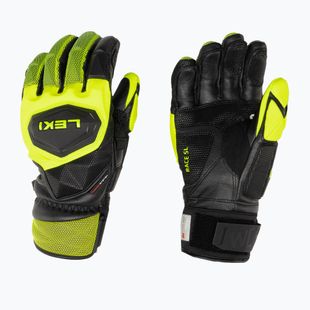 Pánské lyžařské rukavice LEKI WCR Venom SL 3D black ice/lemon
