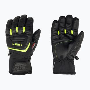 Lyžařské rukavice LEKI WCR Team 3D Junior black ice/lemon
