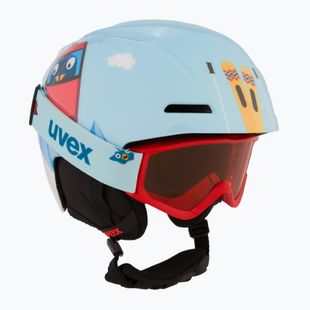Dětská  lyžařská helma  UVEX Viti Set + gogle Speedy Pro light blue birdy/lasergold lite