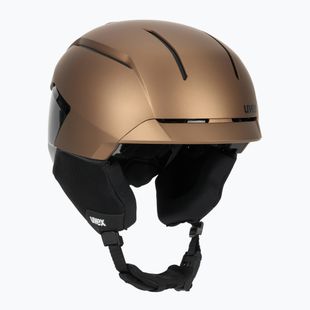 Lyžařská helma UVEX Levitate MIPS brown/black matt