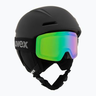 Dětská lyžařská helma UVEX Viti Set + lyžařské brýle Speedy Pro matt black/mirror green/yellow/clear