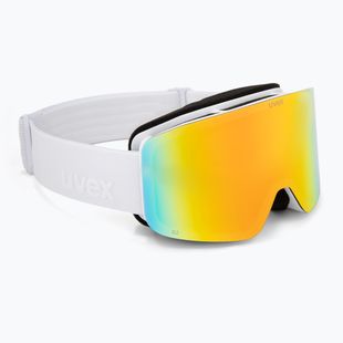 Dětské lyžařské brýle UVEX Pwdr FM white matt/mirror rainbow/green/clear