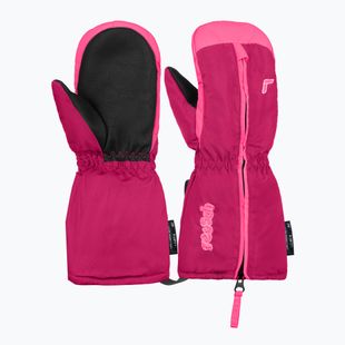 Dětské lyžařské rukavice Reusch Tom Mitten fuchsia purple/knockout pink