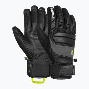 Lyžařské rukavice Reusch Profi SL black/dark granite/safety yellow