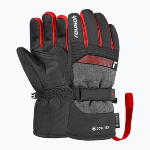 Dětské lyžařské rukavice Reusch Rocket GORE-TEX black/black melange/fire red