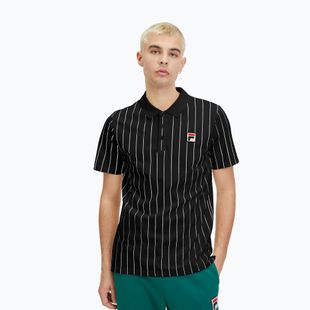 Pánské polo tričko FILA Luckenwalde black/bright white striped