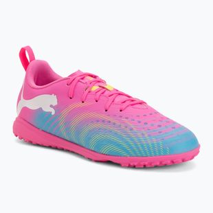 Dětské kopačky PUMA Future 9 Play TT poison pink/puma white/sun stream/bright aqua/puma black