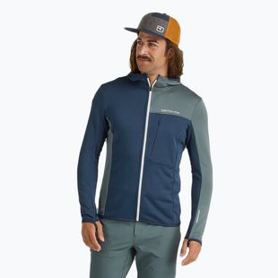 Pánská mikina ORTOVOX Fleece Light Grid Hooded deep ocean