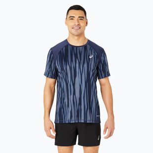 Pánské běžecké tričko ASICS Road All Over Print Top blue expanse/midnight