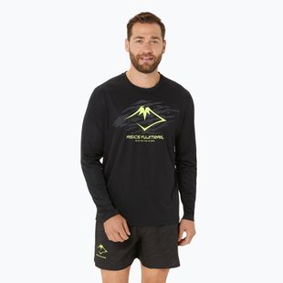Pánské běžecké tričko longsleeve ASICS Fujitrail Logo black/graphic grey/safety yellow