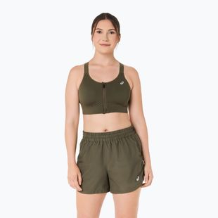 Sportovní podprsenka ASICS Road Combination Zip dark olive