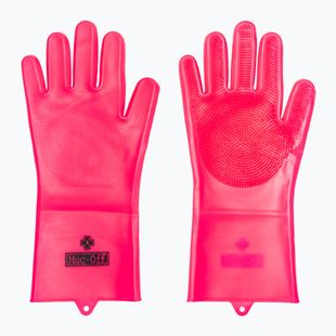 Rukavice na čištění kol Muc-Off Deep Scrubber Gloves pink