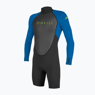 Dětský plavecký neopren O'Neill Youth Reactor-2 2mm Back Zip LS Spring black/ocean
