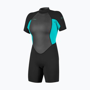 Dámský plavecký neopren O'Neill Reactor-2 2mm Back Zip SS Spring IS7 black/light aqua