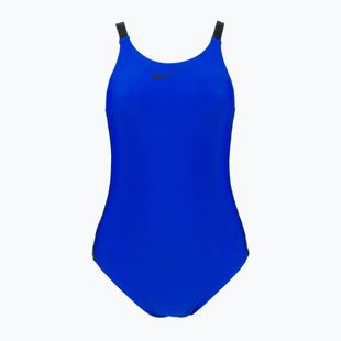 Dámské jednodílné plavky Nike Logo Tape Fastback modré NESSB130-416