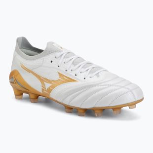 Kopačky Mizuno Morelia Neo IV Beta Elite FG white/mp gold/cool gray 3c