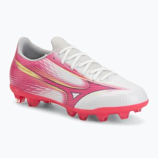 Dětské kopačky Mizuno Alfa III Select Jr FG white/fuchsia purple