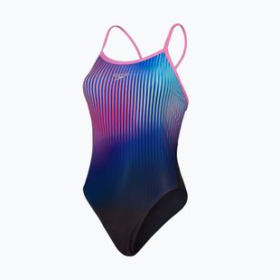 Jednodílné plavky Speedo Placement Digital Turnback black/kiki pink/picton blue