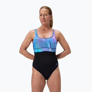 Dámské jednodílné plavky Speedo Shaping Contour Eclipse Printed indigo glow