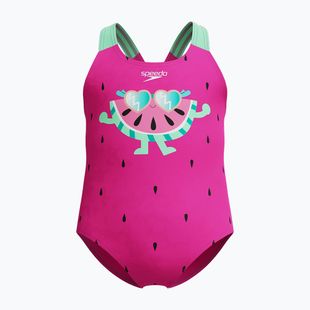Dětské jednodílné plavky Speedo Digital Printed neon bubblegum