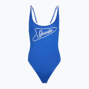 Dámské jednodílné plavky Speedo Solid Bound Scoop Turkish Sea/Bright White
