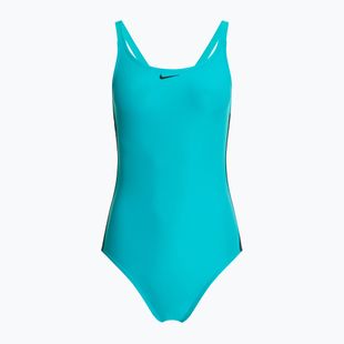 Dámské jednodílné plavky  Nike Logo Tape Fastback dusty cactus