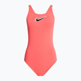 Dámské jednodílné plavky Nike Hydrastrong 3D Swoosh Fastback hot punch