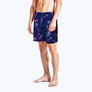 Pánské plavecké šortky Nike Multi Print 7" Volley midnight navy