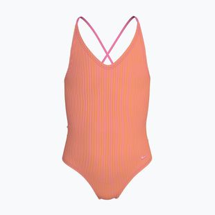 Dětské jednodílné plavky Nike Ocean Bound Ripple Texture Lace Up pink glow
