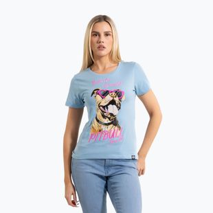 Dámské tričko Pitbull Synglasses Dog light blue