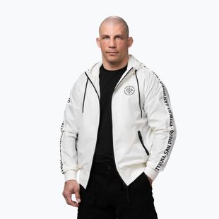Pánská bunda Pitbull Athletic Tape Nylon Hooded off white