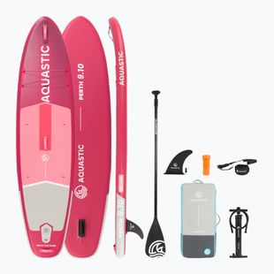 Sada paddleboard SUP nafukovací AQUASTIC Perth 9'10" růžový