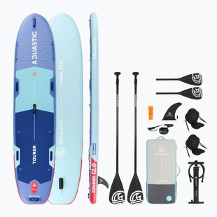 Sada paddleboard SUP nafukovací AQUASTIC Tourer 12'0" 2-os modrý