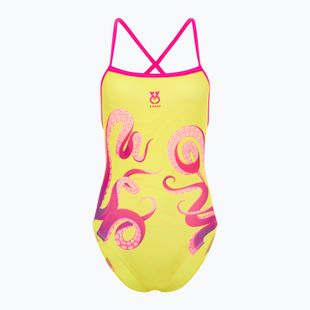 Dámské jednodílné plavky SWEEP Aqua Kraken pink/yellow