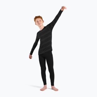 Dětské termoprádlo ODLO Active Warm Eco Long černá/šedá melange