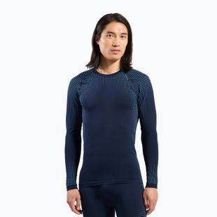 Pánská termo mikina ODLO Performance Warm Bl Top Crew Neck dark sapphire