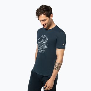 Pánské tričko super.natural Landi Tee blueberry/vapor grey