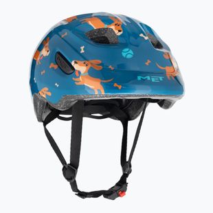 Dětská cyklistická helma  MET Hooray blue teckel glossy