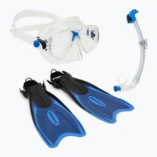 Sada na šnorchlování Cressi Palau Marea Dry Bag Set blue/azure