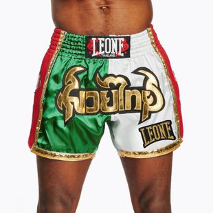 Pánské fitness šortky LEONE 1947 Siam Thai green/white