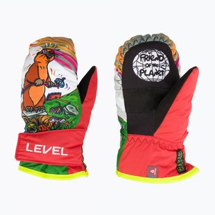 Level Animal pk duhové dětské lyžařské rukavice
