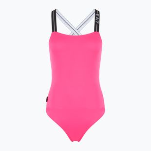 Jednodílné plavky EA7 Emporio Armani Logo Tape neon pink