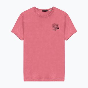 Pánské tričko Kaotiko Washed No Roles Flower pink flamingo